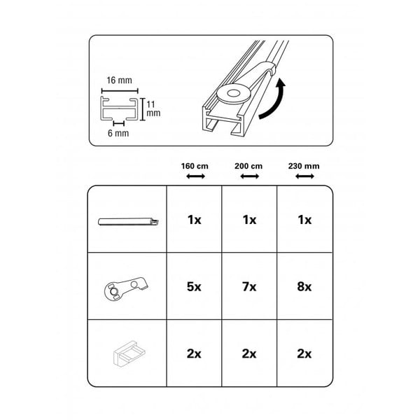 Metalowa szyna sufitowa 160 cm Lucy – Gardinia-image-3