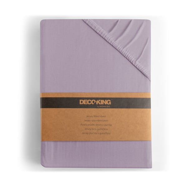 Lawendowe dżersejowe prześcieradło z gumką 200x200 cm Amber – Restilo-image-4