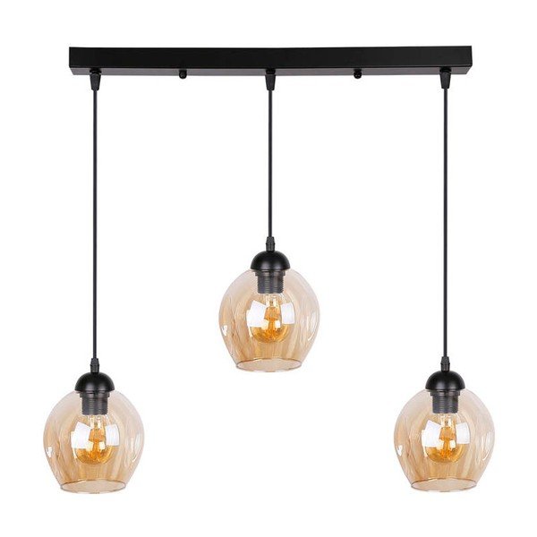 Czarna lampa wisząca ze szklanym kloszem 14x70 cm Aspa – Candellux Lighting-image-3