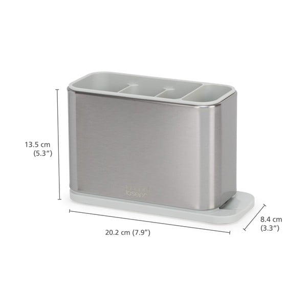 Metalowy ociekacz na sztućce w kolorze srebra Surface – Joseph Joseph-image-4