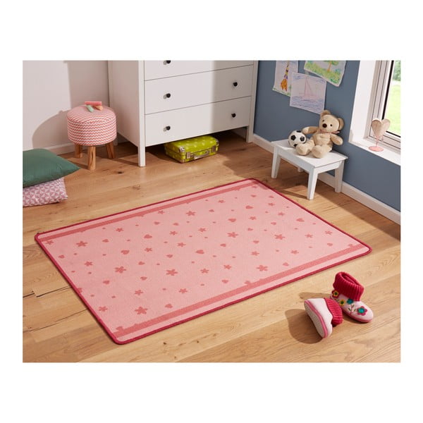 Różowy dywan dziecięcy Hanse Home Stars&Hearts, 100x140 cm-image-2