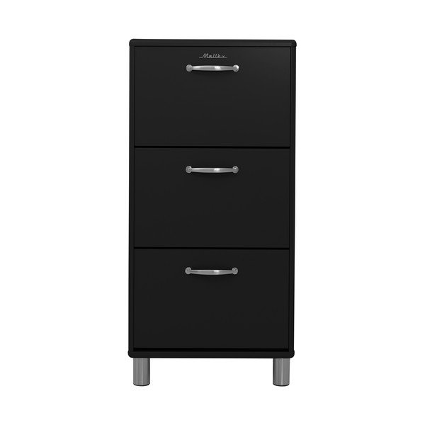 Czarna szafka na buty z uchylnymi drzwiczkami Malibu – Tenzo-image-1