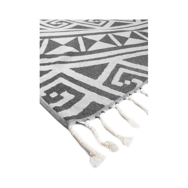 Czarny ręcznik hammam Kate Louise Mirabelle, 165x100 cm-image-1