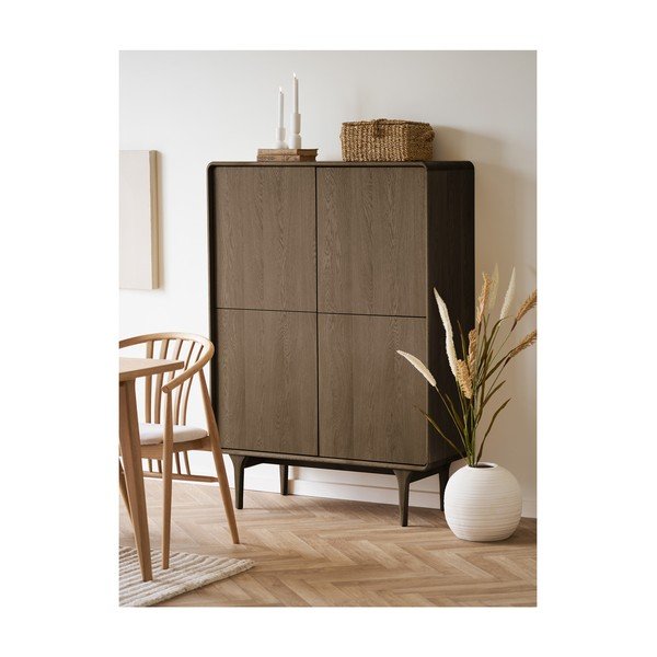 Ciemnobrązowa szafka w dekorze dębu 100x140x40 cm Darwin – House Nordic-image-1