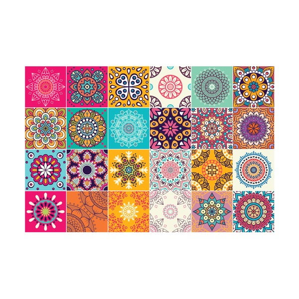 Komplet 24 dekoracyjnych naklejek ściennych Ambiance Clarissa, 10x10 cm-image-2