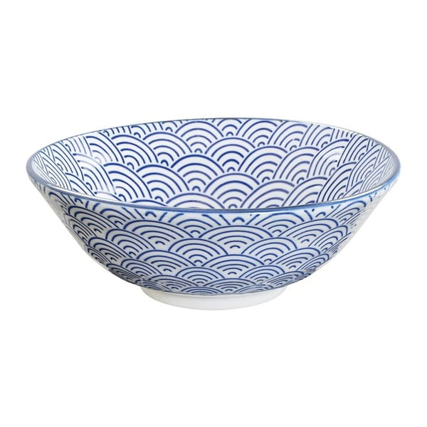 Niebieska porcelanowa misa Tokyo Design Studio Wave, ⌀ 21 cm