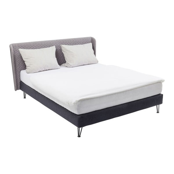 Dwuosobwe łóżko drewniane Kare Design Bed Dover Quilted, 140x200 cm