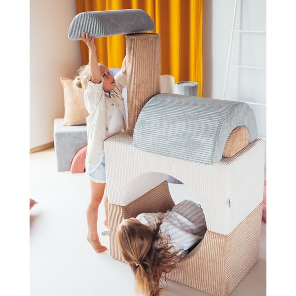 Kremowy sztruksowy piankowy plac zabaw 3 szt. wysokość 37 cm 75x49 cm Rainbow Montessori – Wigiwama-image-3