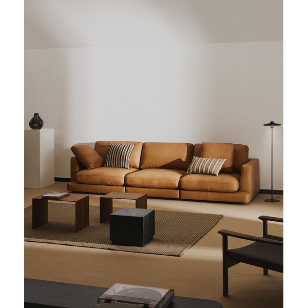 Brązowa skórzana sofa 300 cm Gala – Kave Home-image-1