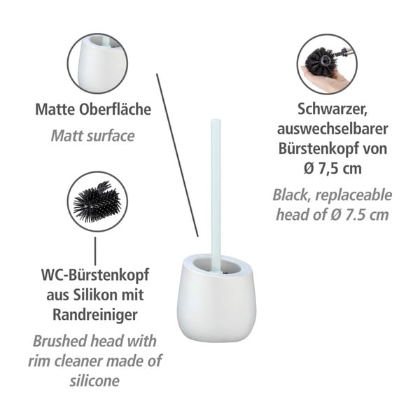 Biała ceramiczna szczotka do WC Wenko Badi-image-3