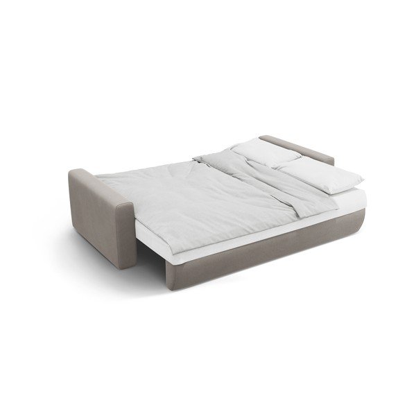 Jasnoszara aksamitna rozkładana sofa ze schowkiem 238 cm Belfast – Cosmopolitan Design-image-4