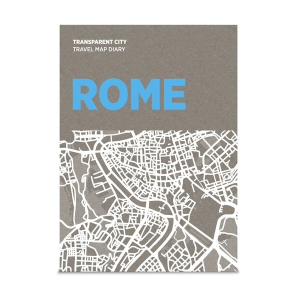Mapa Rzymu z przezroczystymi kartkami na notatki Transparent City