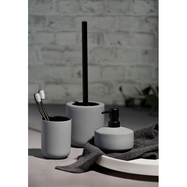 Szary ceramiczny kubek na szczoteczki do zębów Wenko Avellino-image-1