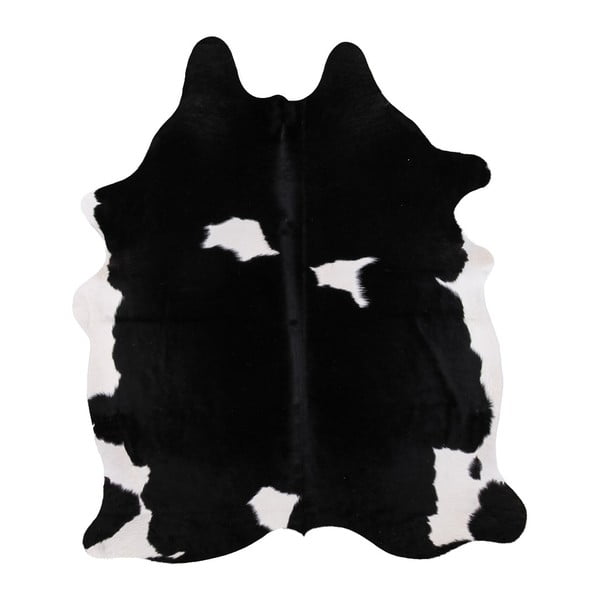 Czarno-biały dywan z prawdziwej skóry Arctic Fur Nero Creamy, 195x165 cm