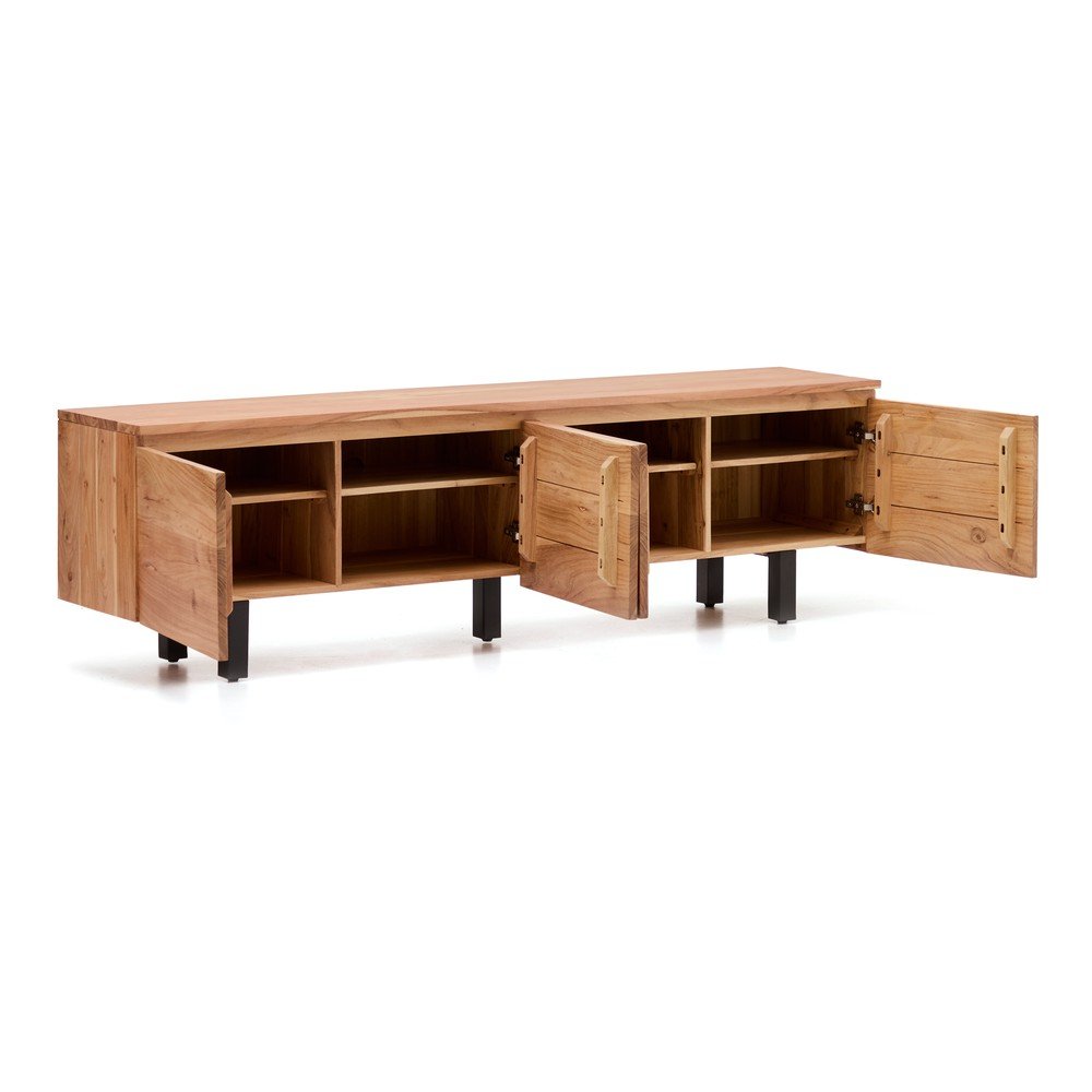 Szafka pod TV z litego drewna akacjowego w naturalnym kolorze 200x58x40 cm Uxue – Kave Home (zdjęcie 4)