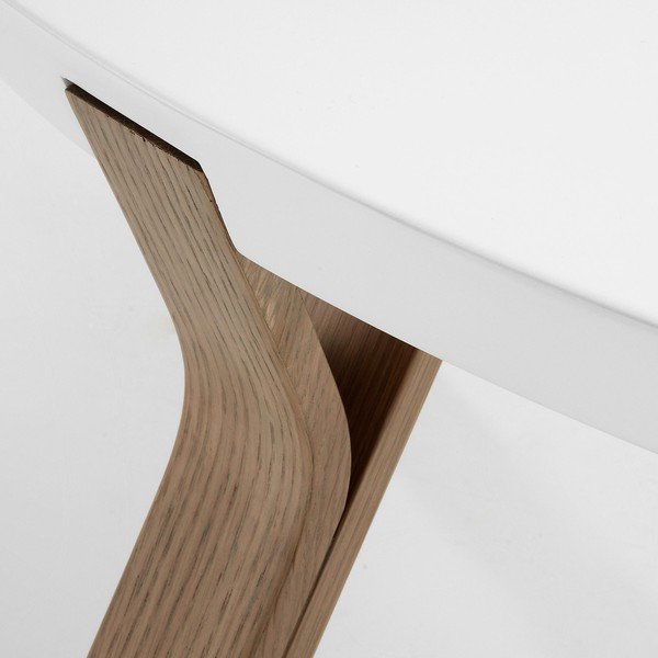 Biały stolik Kave Home Solid, ø 90 cm-image-1