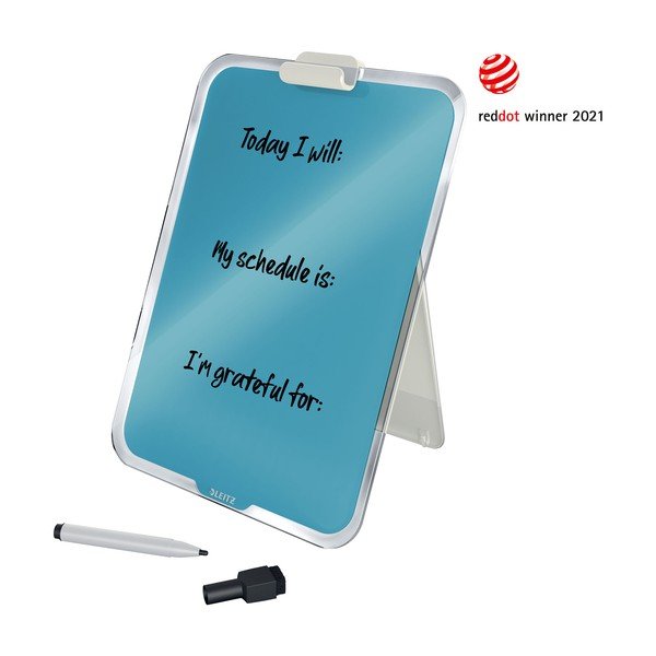 Niebieska szklana tabliczka na biurko Leitz Cosy, 22x30 cm-image-2