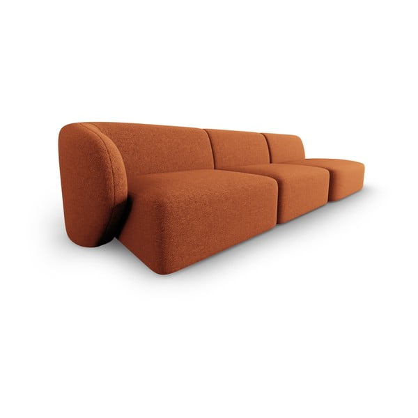 Sofa  z tkaniny szenilowej lewostronna w kolorze terakoty 311 cm Paolo – Milo Casa-image-2
