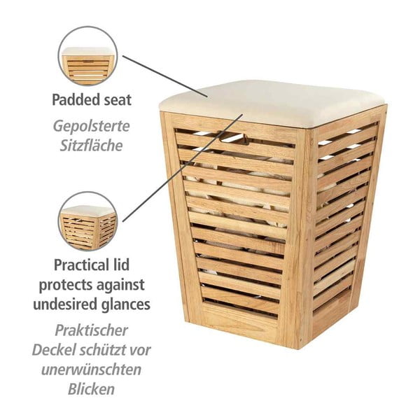 Naturalny drewniany kosz na pranie 55 l Norway – Wenko-image-4