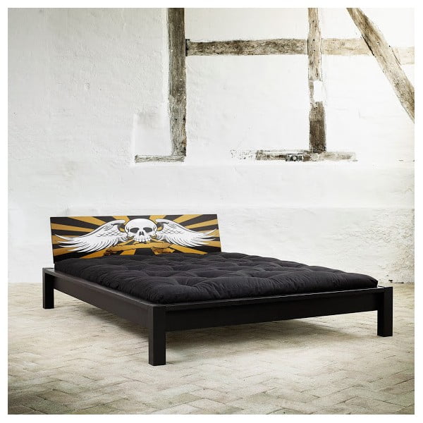 Łóżko Karup Tami Rock Black/Scull, 153x213 cm