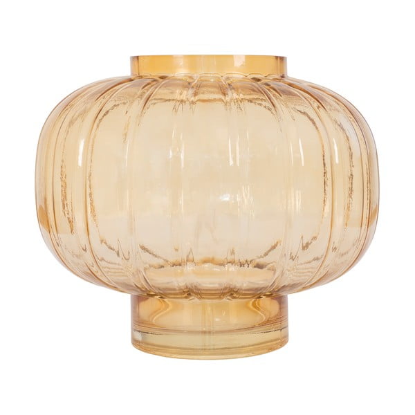 Jasnożółty szklany ręcznie wykonany wazon – House Nordic