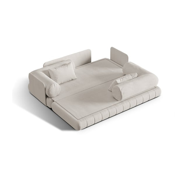 Beżowa rozkładana sofa z materiału bouclé 206 cm Kemi – Cosmopolitan Design-image-1