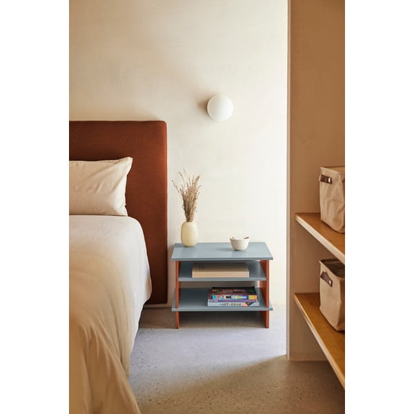 Ceglasto-szara szafka nocna z półką Inari – Teulat-image-1