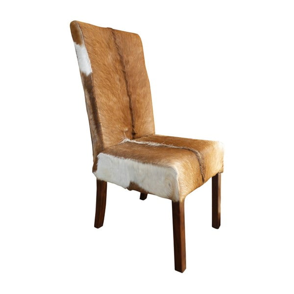 Krzesło z drewna tekowego i koziej skóry Orchidea Milano Aspen
