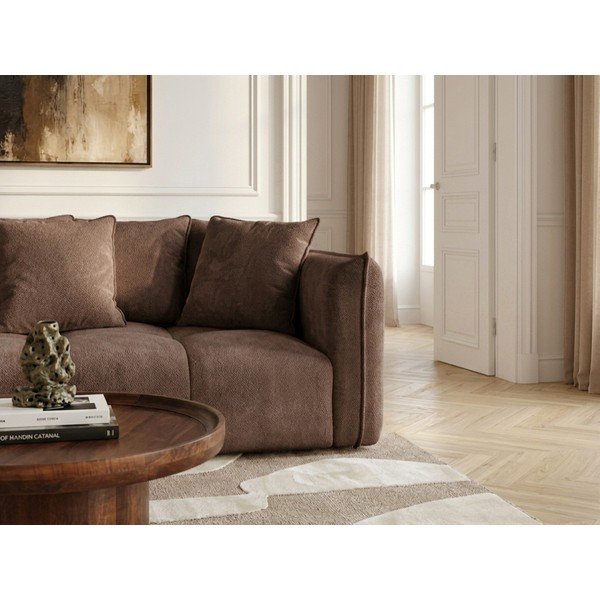 Brązowa sofa z tkaniny szenilowej Harlem – Bobochic Paris-image-3