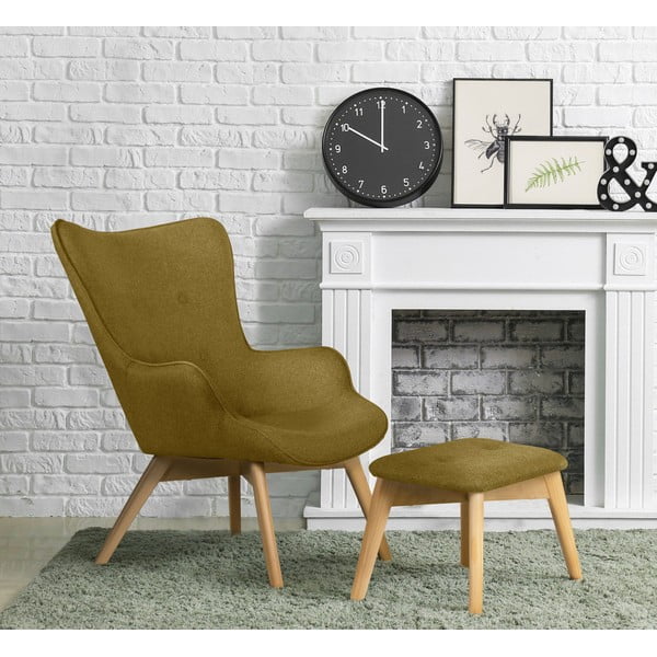 Zielony fotel z podnóżkiem Niko – Ropez-image-1