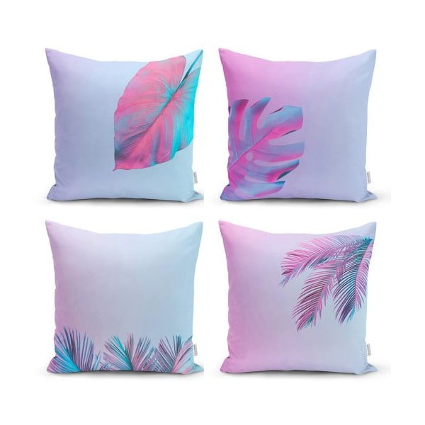 Zestaw 4 dekoracyjnych poszewek na poduszki Minimalist Cushion Covers Neon Lover, 45x45 cm