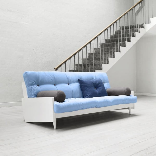 Sofa rozkładana Karup Indie White/Celeste/Gris