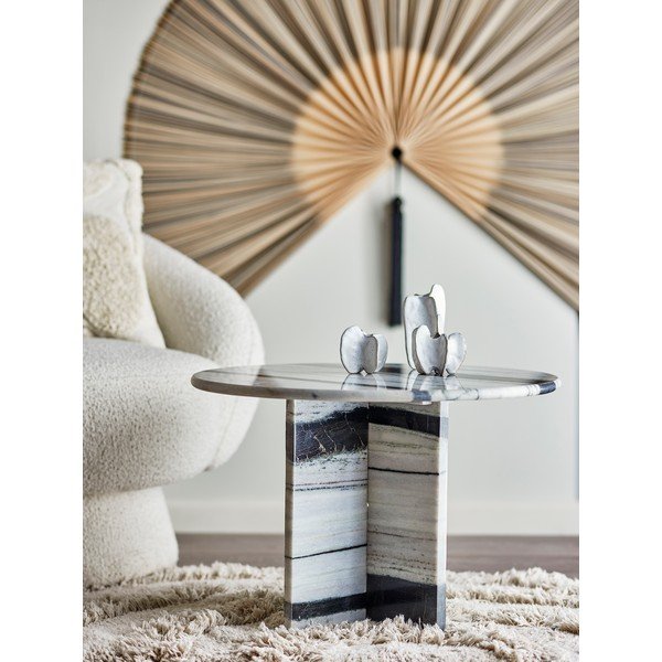 Czarno-biały marmurowy okrągły stolik ø 61 cm Rosito – Bloomingville-image-1