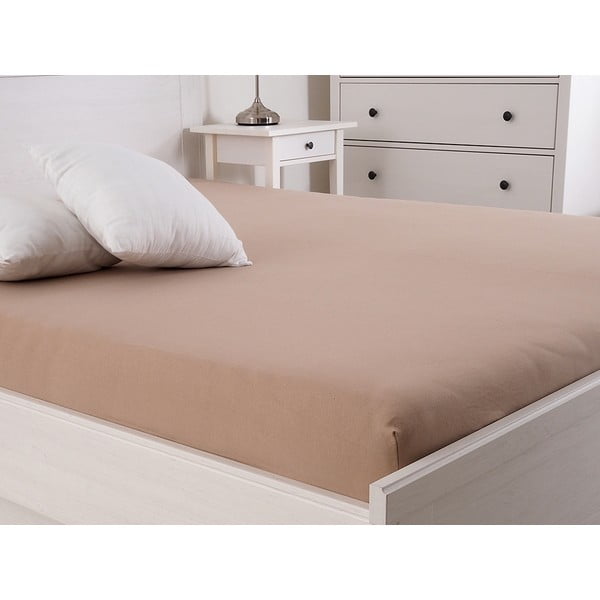 Brązowe prześcieradło z gumką 160x200 cm – B.E.S.-image-1