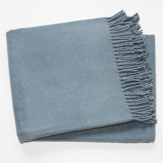 Niebieskoszary pled z domieszką bawełny Euromant Basics, 140x180 cm