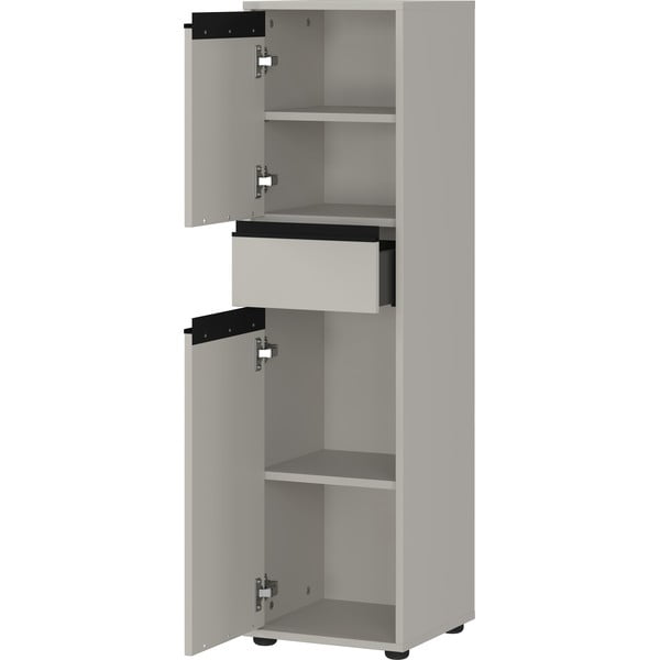 Szara wysoka wąska szafka łazienkowa 33x121 cm Lemont – Germania-image-3