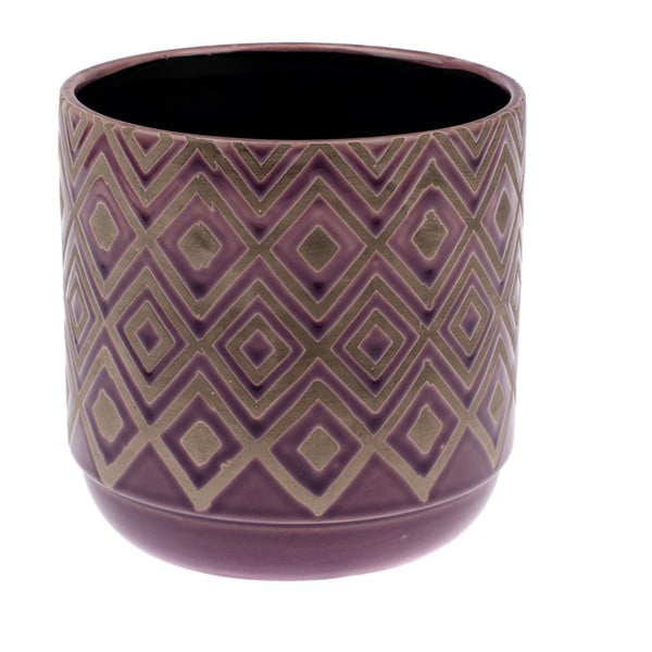 Fioletowa doniczka ceramiczna Dakls Rusto, wys. 12,7 cm
