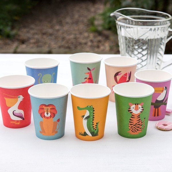Zestaw 8 kubków papierowych Rex London Colourful Creatures, 250 ml-image-2