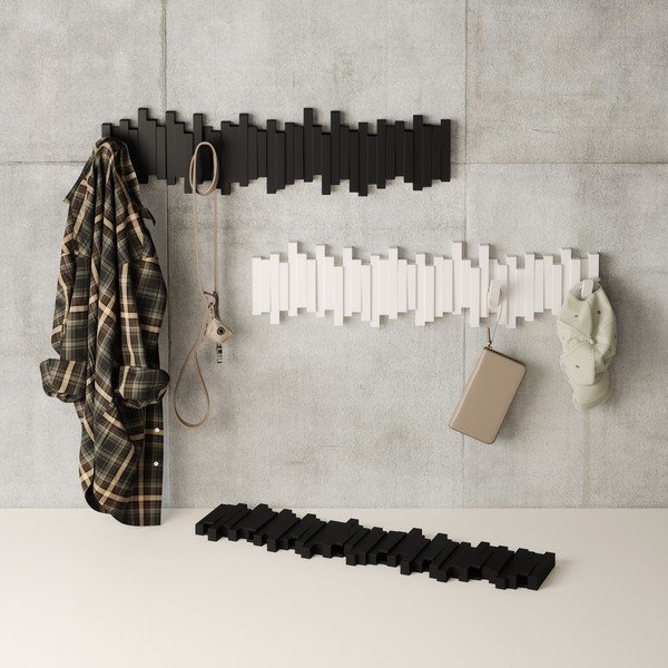 Czarny plastikowy wieszak ścienny 72 cm Sticks – Umbra-image-3