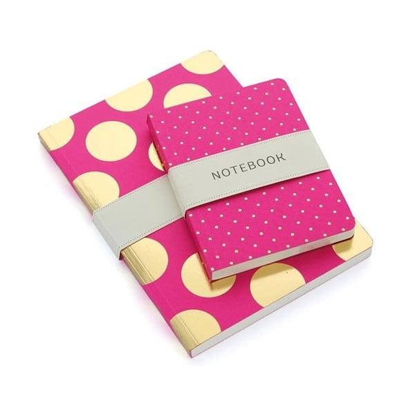 Notes A5 GO Stationery Gold Polka Magenta-image-1