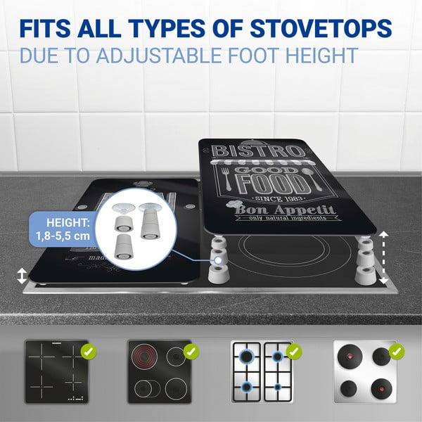 Zestaw 2 szklanych płyt ochronnych na kuchenkę Wenko Bon Appetit, 52x30 cm-image-4