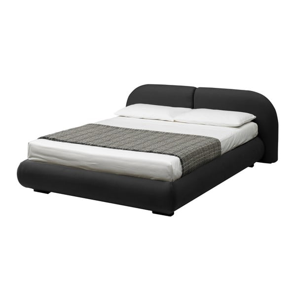 Czarne łóżko dwusobowe ze schowkiem 13Casa Candy, 160x190 cm