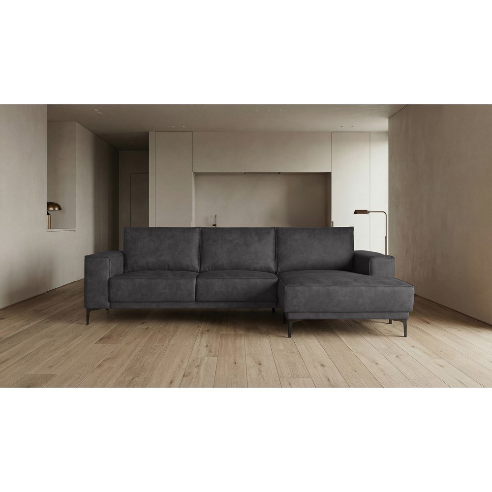 Antracytowy narożnik z imitacji skóry (prawostronny) Copenhagen – Scandic (zdjęcie 6)
