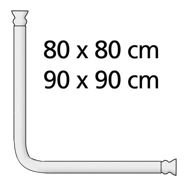 Biały uniwersalny drążek narożny na zasłonę prysznicową Wenko, ø 2,8 cm-image-2