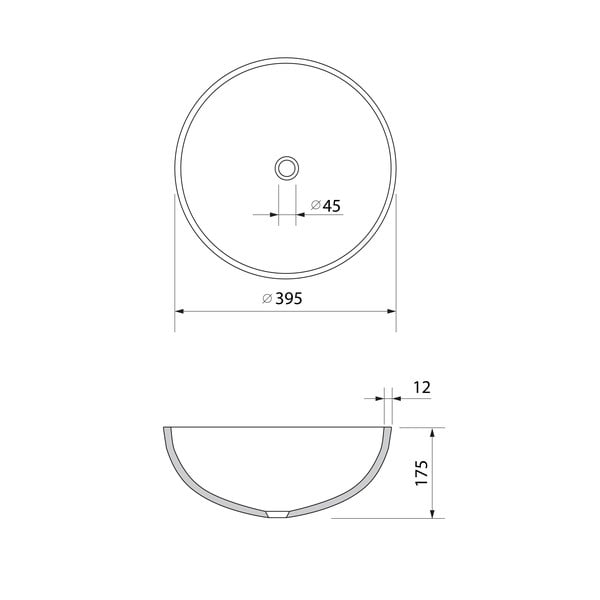 Czarna szklana okrągła umywalka ø 39,5 cm Marac – Sapho-image-3