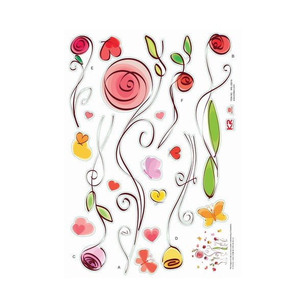 Zestaw naklejek Ambiance Roses And Butterflies Decals-image-4