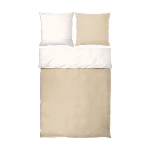 Biało-beżowa pościel jednoosobowa z perkalu bawełnianego 140x220 cm Shades – Mette Ditmer Denmark