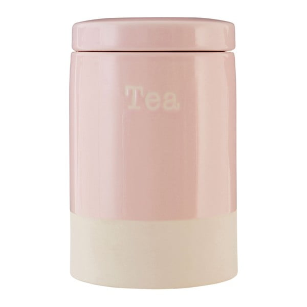 Różowy pojemnik kamionkowy na herbatę Premier Housewares, 616 ml