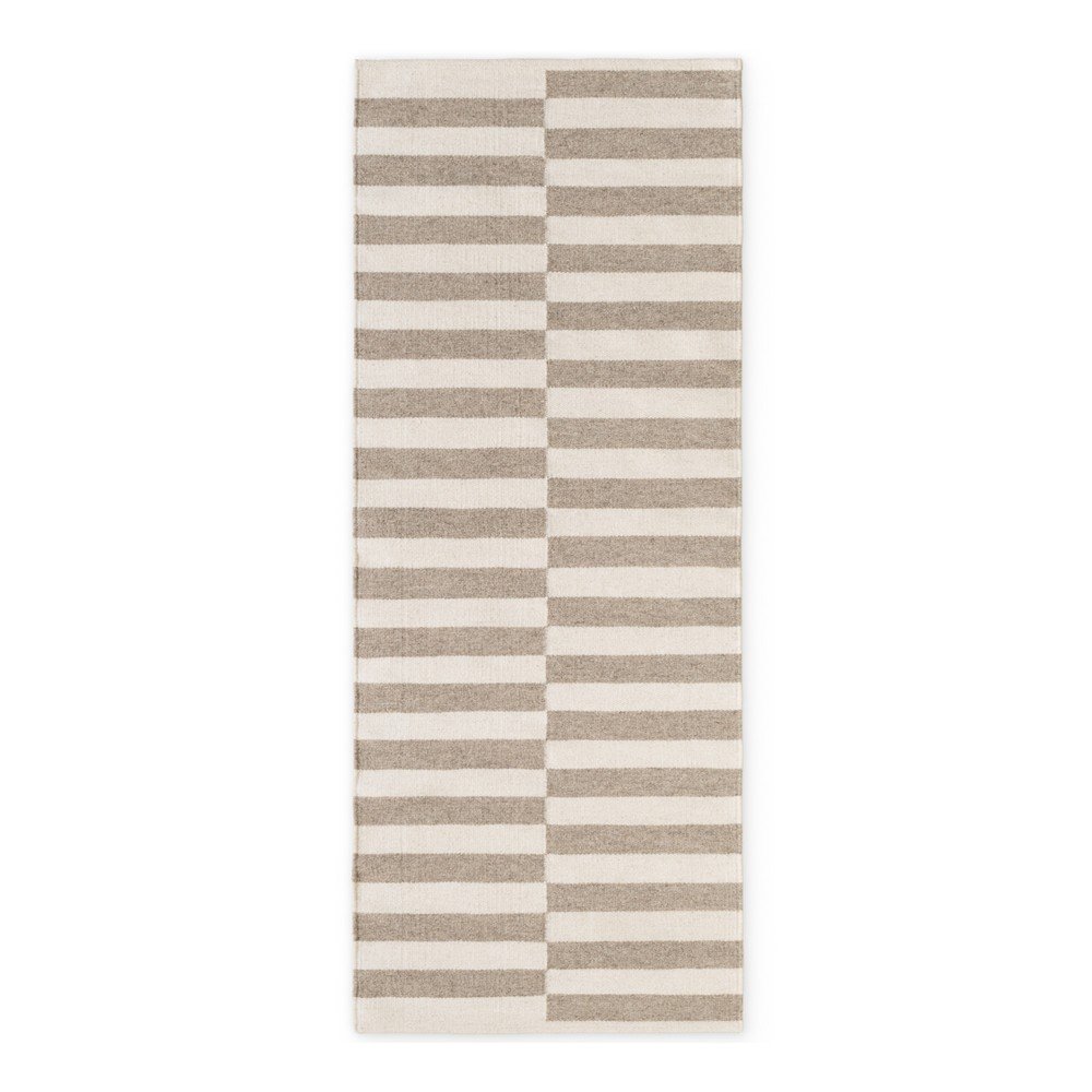 Biały/szary wełniany chodnik dwustronny/tkany ręcznie 80x200 cm Vika – Hanse Home
