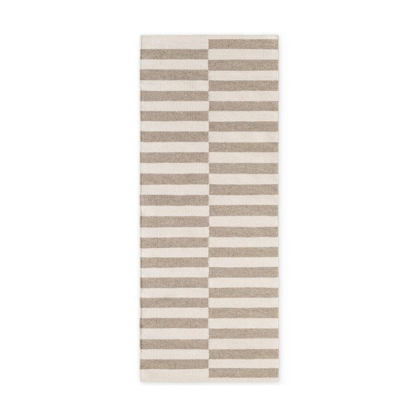 Biały/szary wełniany chodnik dwustronny/tkany ręcznie 80x200 cm Vika – Hanse Home
